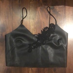 Zara leather black tube top cropped